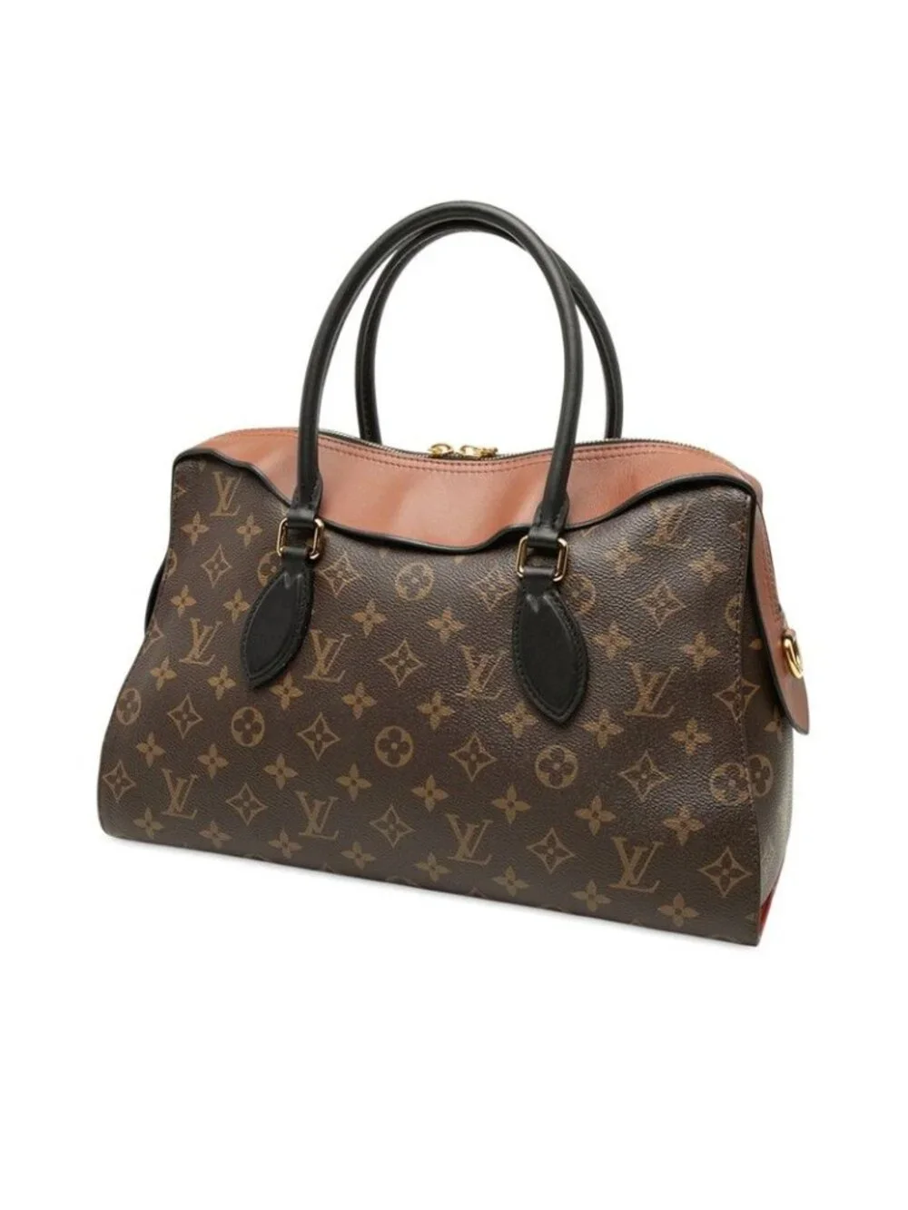 Louis Vuitton Monogram Tuiroulis Tote 2-Way Shoulder Bag Brown Black Leather